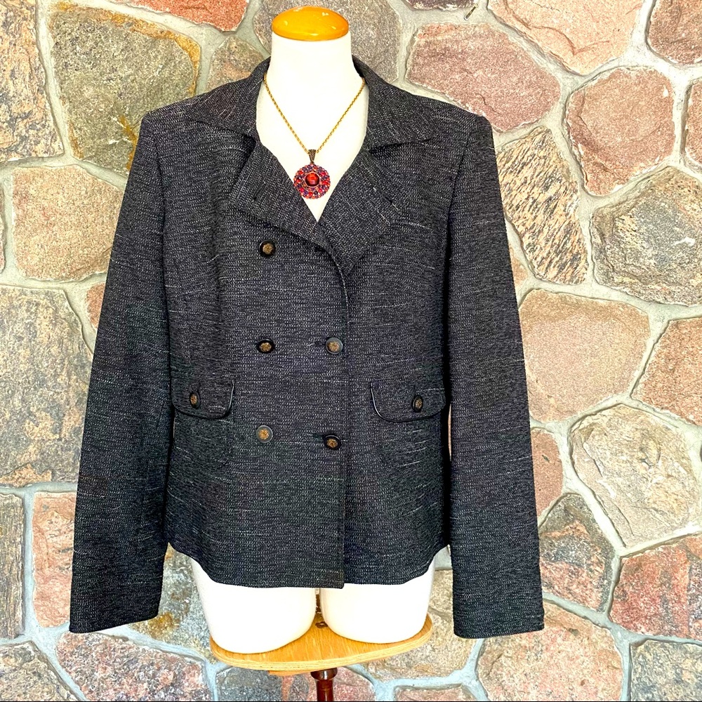 Anne Klein padded shoulder cropped blazer